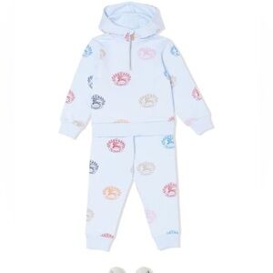 Burberry Kids Matching Set - White with Multicolor Logo